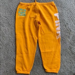 Yellow PINK Victoria's Secret sweatpants